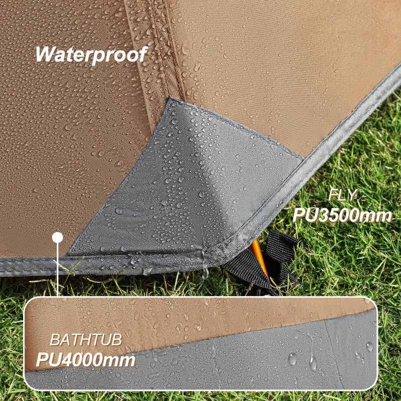 camppal 1 Person Tent for Camping Hiking Mountain Hunting Backpacking Tents 4 Season Resistance to Windproof Rainproof and Waterproof - Image 3